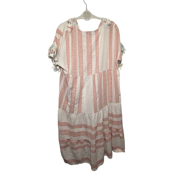 Civico 51 Boho Pom Pom Tassel‎ Dress | Made in Italy Size L Festival Vacation - Picture 2 of 8